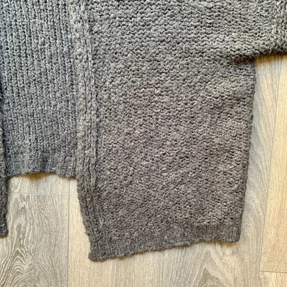 Oak and Fort chunky knit cardigan sweater wool blend Oversized Gray Small - Picture 9 of 12